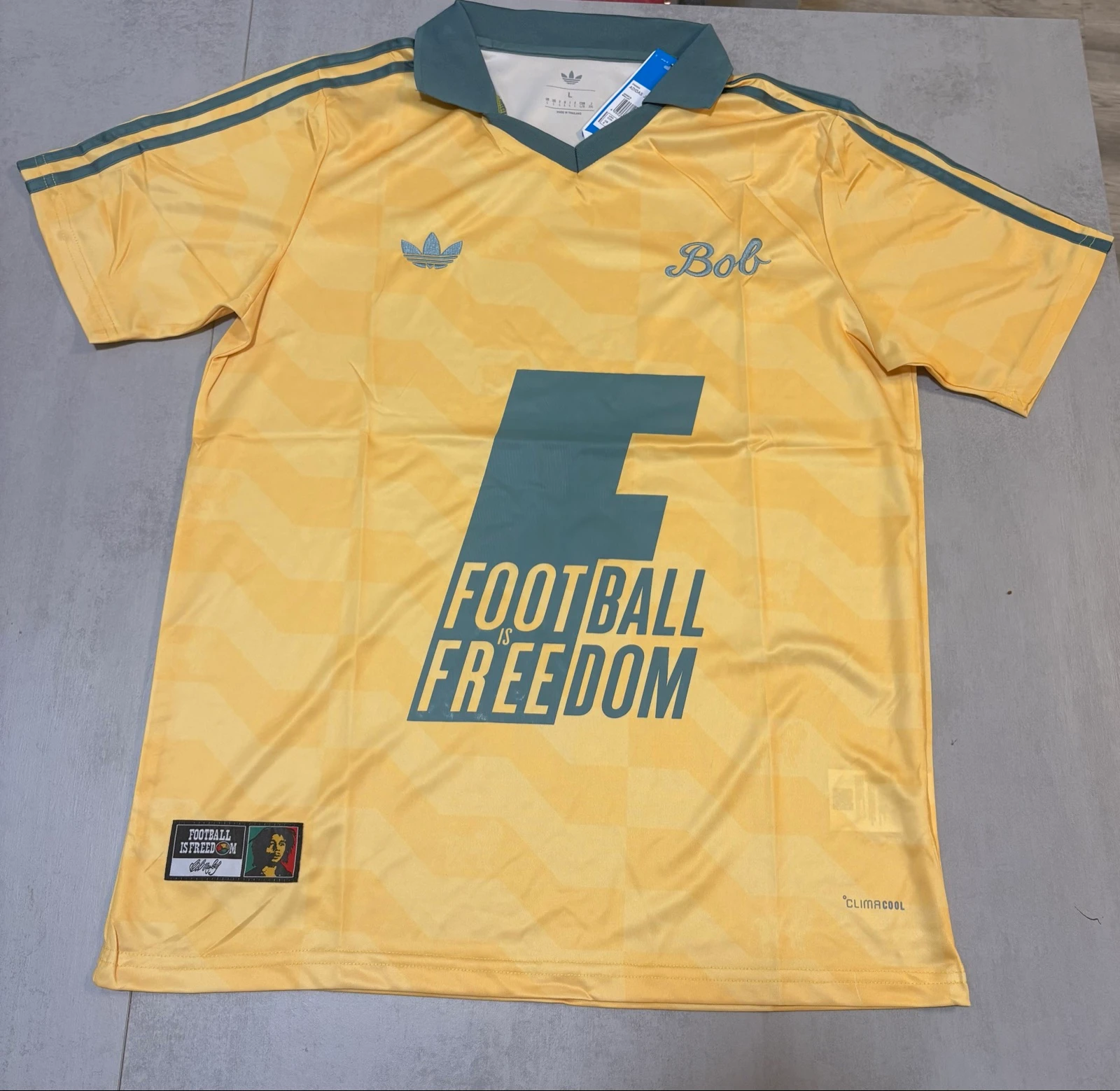 Camisola Football is free dom Bob Marley - tam L